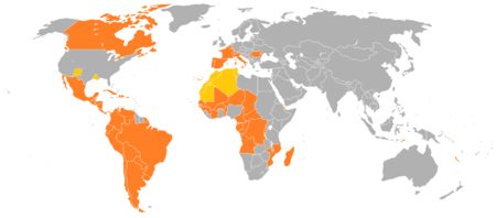 Jurisdications where Romance languages are official or secondary.